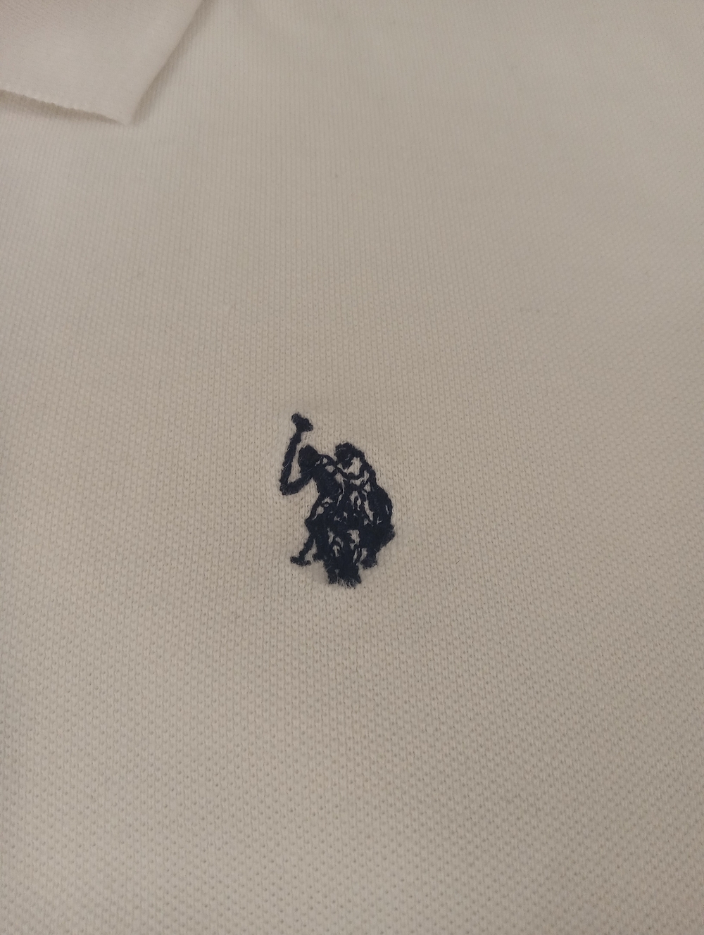 U.S. Polo Assn. Men's White Short-Sleeve Polo Shirt Size Medium